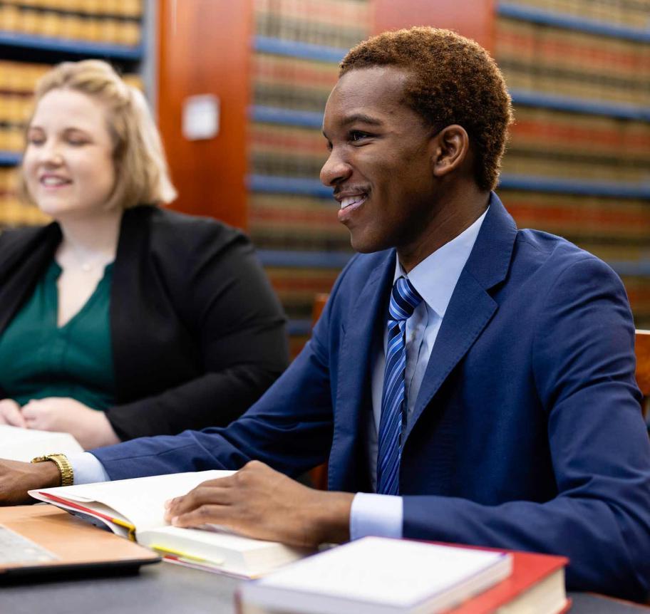 Law students studying